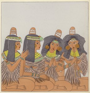 Costume Feminin Mondial (renkli taş baskı) by French School