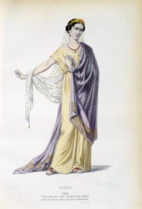 Jean Racine (1639-1699) tarafından aynı adlı eserde Phedre karakteri için kostüm 19. yüzyıl Paris, Fransız komedisi by French School