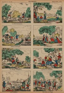Kırsal manzaralar (renkli gravür) by French School