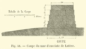 Lutecian duvarının enine kesiti (gravür) by French School