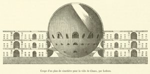 Chaux kasabası için bir mezarlık planının kesiti (gravür) by French School