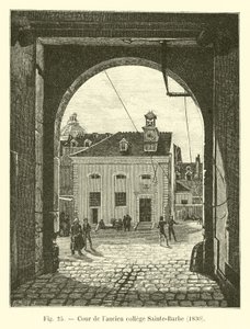 Eski Sainte-Barbe kolejinin avlusu, 1830 by French School