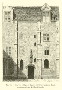 Bayeux kolej avlusu, 1848; M Albert Lenoir tarafından iletilen bir çizimden by French School