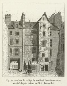 M A Bonnardot tarafından doğadan çizilen 1850 yılında Kardinal Lemoine kolej Mahkemesi, by French School