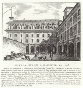 Madelonnettes Manastırı Avlusu, Paris, 1793 by French School