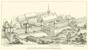 Jacobins Manastırı ve Philippe-Auguste altında çevreleyen duvar by French School