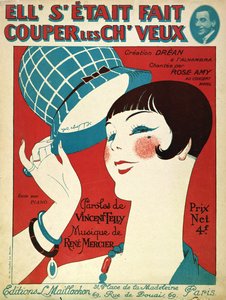 Müzik notası için kapak, Saçını kestirdi, 1924 by French School