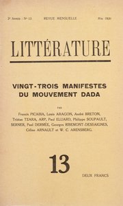 Dada hareketine adanmış aylık Edebiyat dergisinin kapağı, Mayıs 1920 by French School