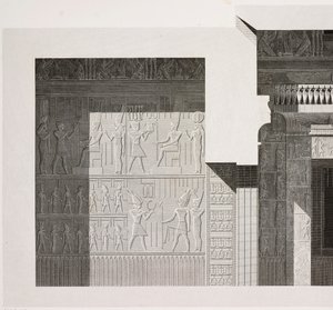 Küçük Güney Tapınağı kesiti, detay, Karnak Tapınak Kompleksi, Teb, Luksor, Mısır by French School