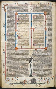 Parma Bernard'ın parlaklığıyla Gregory IX Kararnameleri ("Smithfield Kararnameleri"), MS Royal MS 10 E IV, f.145v, c.1300-40 (parşömen üzerine mürekkep) by French School