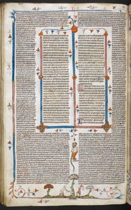 Parma'lı Bernard'ın parlaklığıyla birlikte Gregory IX Kararnameleri ("Smithfield Kararnameleri"), MS Royal MS 10 E IV, f.100v, c.1300-40 (parşömen üzerine mürekkep) by French School
