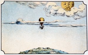 Bir balonla aya gidiş - A. tarafından “” Voyage dans la lune” de Ville-d