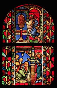 St Nicholas penceresini tasvir etmek (eski Troyes Katedrali) by French School