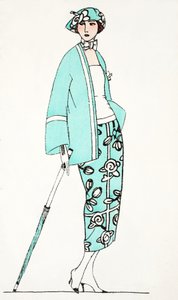 Bir Günlük Elbise için Tasarım c 1919 (pochoir baskı) by French School