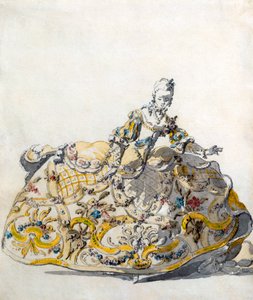 Bir bayan elbisesi için tasarım, 1780