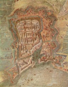 Detay - 1627-68'de Kardinal Richelieu birlikleri tarafından La Rochelle Kuşatması (tuval üzerine yağlı boya) by French School