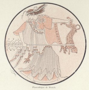 Yunan çanak çömlek detayı (renkli taş) by French School