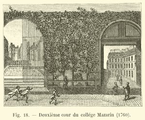 Mazarin kolejinin ikinci avlusu, 1760 by French School