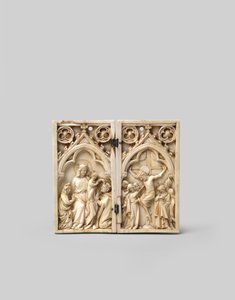 İsa ve Çarmıha Gerilme tarafından taçlandırılan Saint Louis