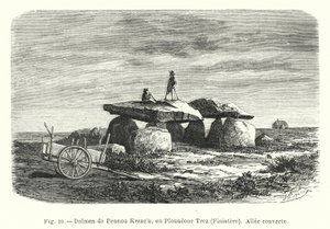 Dolmen de Pennou Kreach, en Plouneour Trez, Finistere, Allee couverte (gravür) by French School