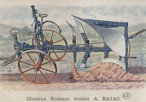 Antoine Bajac tarafından icat edilen çift pulluk Brabant, c.1900 by French School
