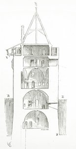 11. Yüzyıldan 16. Yüzyıla Fransız Mimarisi Sözlüğünden Çizim, 1861 by French School