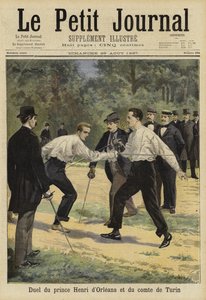 Orleans Prensi Henri ile Torino Kontu arasındaki düello, Vaucresson, Fransa, 1897 by French School
