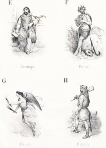 EFG H: Aesculapius, Fauna, Genie, Herkül by French School