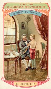 Edward Jenner, çiçek hastalığına (chromolitho) karşı bir aşı bulan İngiliz doktor ve bilim adamı by French School