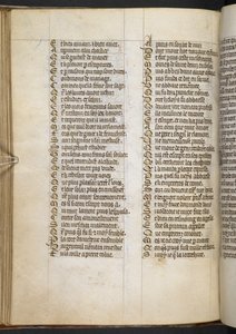 Egerton MS 881 f.65v, Guillaume de Lorris ve Jean de Meun, Roman de la Rose (parşömen) by French School