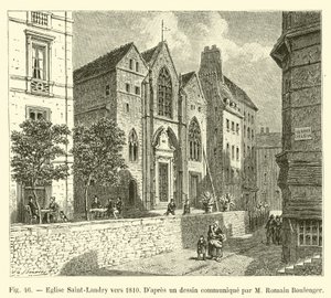 1810 civarında Saint-Landry Kilisesi, M Romain Boulenger tarafından iletilen bir çizime göre by French School