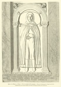 La Minerva Kilisesi, Roma, Fra Angelico mezar taşı (gravür) by French School