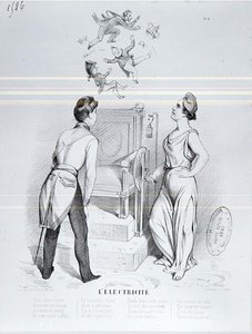 Elektrik, 1848 devriminin karikatürü by French School