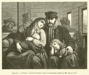 Göçmenler, Le Depart (gravür) by French School