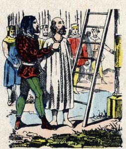 Enguerrand de Marigny (1260-1315) Vincennes'de yeniden bir araya gelen bir komisyon tarafından mahkûm edildi, erigeri olduğu Montfaucon darağacında asıldı - IV. by French School