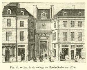 Plessis-Sorbonne kolejine giriş, 1779 by French School
