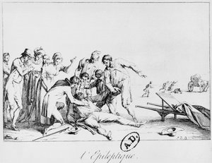 Sokakta epileptik atak, 1800 dolayları by French School