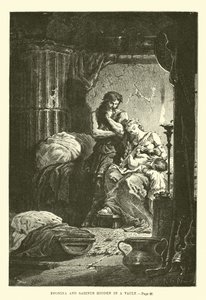 Bir kasada saklanmış Eponina ve Sabinus by French School