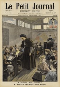 Fransız öğretmen Eugenie Bonnefois, panayır işçilerinin çocukları için okulunda by French School