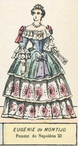 Eugenie de Montijo, Femme de Napoleon III (renkli gravür) by French School