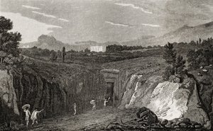 Herculaneum kalıntılarına giden kazı by French School