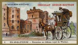 Windsor, İngiltere kraliyet kalesine gezi (chromolitho) by French School