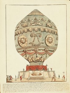 Montgolfier kardeşlerin sıcak hava balonu ile La Muette Kalesi