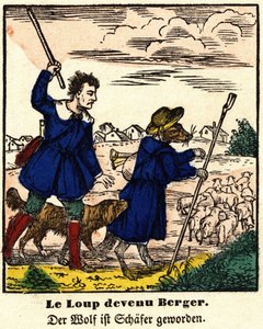 Fables de La Fontaine: Kurt çoban oldu. Epinal