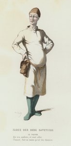 Farce Des Deux Savetiers (renkli gravür) by French School