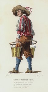 Su Taşıyıcı Farce (renkli gravür) by French School