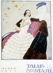 Moda: 1925 kürk reklamı (Palais de la Nouveaute) (litografi) by French School