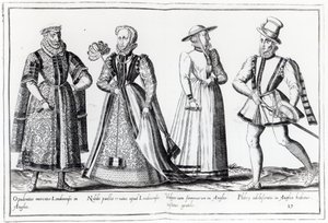 Tudor Döneminde Moda (gravür) by French School
