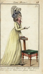 Sandalye ile şık kadın by French School