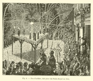 Havai fişek gösterisi, Place du Palais-Royal 1644 by French School